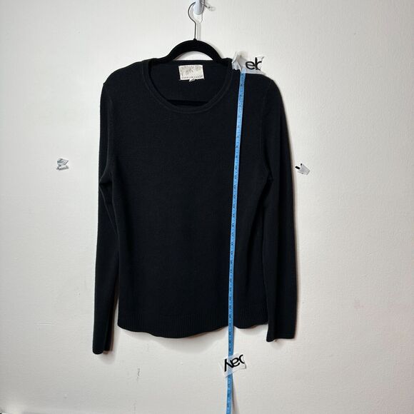 Debbie Morgan Solid Black Round Neck Long Sleeve Banded Waist Sweater L - Picture 9 of 10